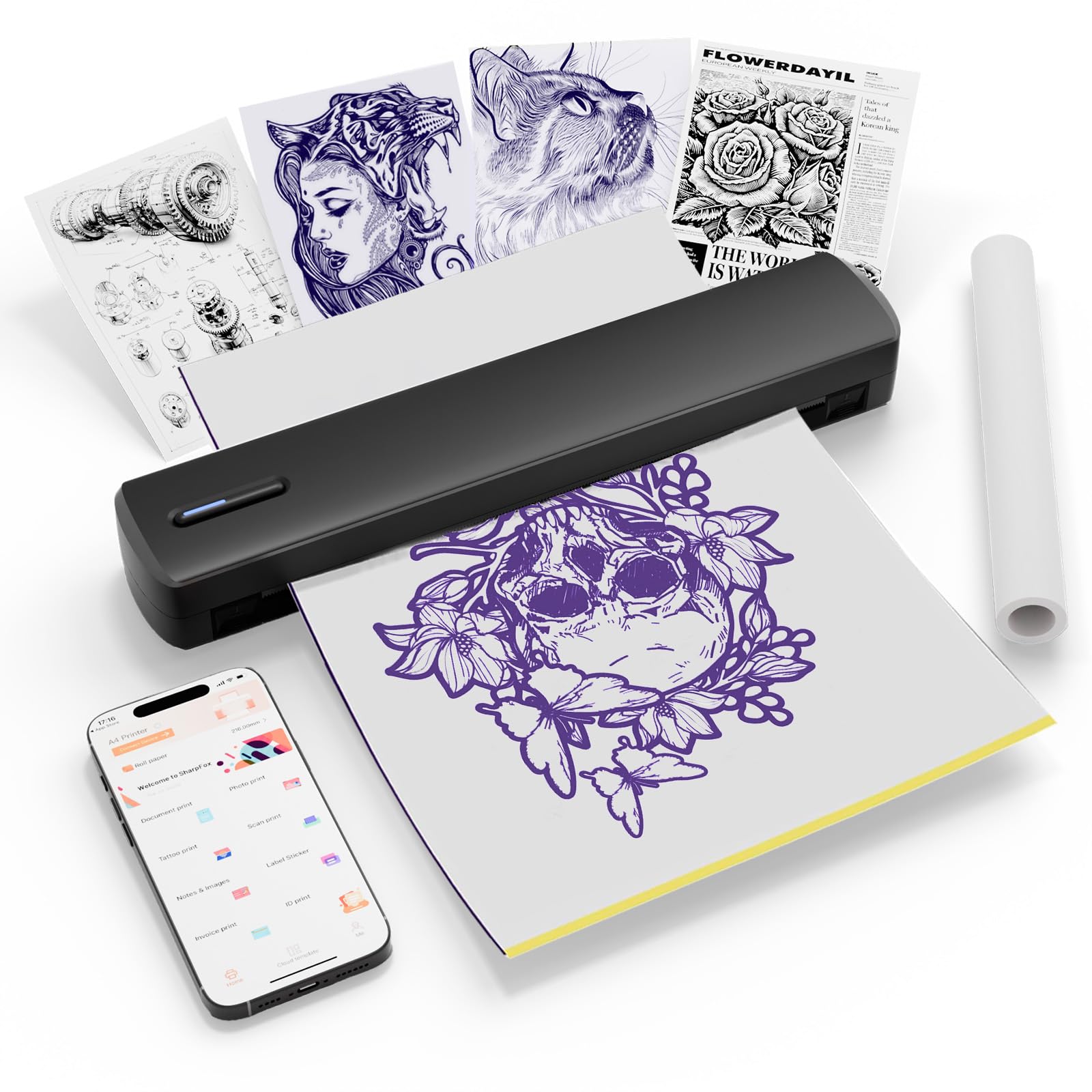 Amazon.com: Tattoo Stencil Printer, Portable Wireless Bluetooth